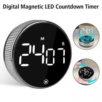 Регулировка громкости Магнитный таймер обратного отсчета Визуальные таймеры Большой светодиодный дисплей для занятий в классе Приготовление пищи Фитнес Выпечка Цифровые кухонные таймеры B