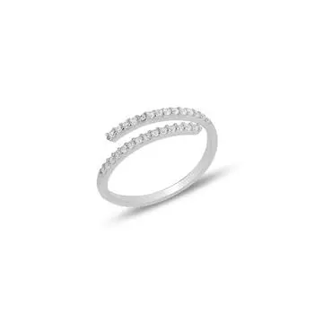 Регулировочное кольцо сверху из серебра с родием и цирконом