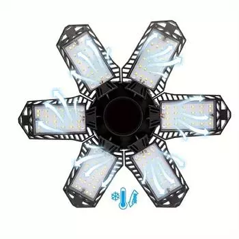 Регулируемая 6-панельная 1/2/4шт деформируемая светодиодная гаражная лампа E26/E27 потолочное освещение светодиодная лампа ночник для мастерской склада магазина