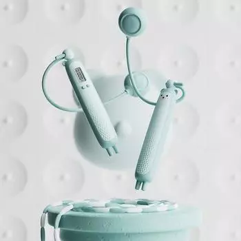 Регулируемая бамбуковая скакалка с рисунком для детей в детском саду и начальной школе Bamboo розовый