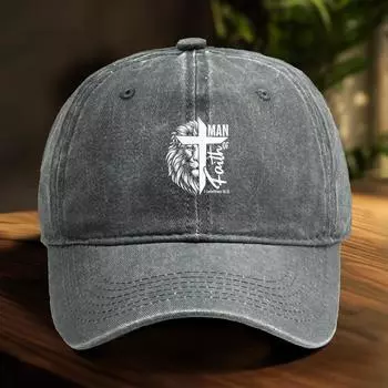 Регулируемая бейсболка Man Of Faith, кепка тракера с изображением льва и креста, простая кепка-снэпбек, солнцезащитная шляпа, идеальный выбор для кемпинга