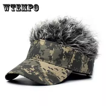 Регулируемая бейсболка с козырьком от солнца Camo и париком с шипами для женщин и мужчин - кепка для гольфа в стиле хип-хоп ONE SIZE
