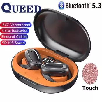 Регулируемая беспроводная Bluetooth-гарнитура OWS с открытой подвеской для ушей белый