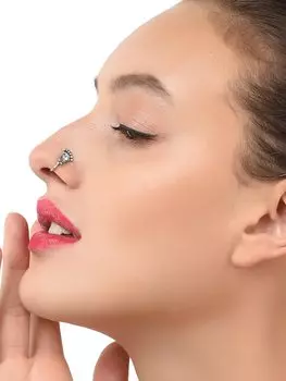 Регулируемая булавка для носа серебряного тона для женщин