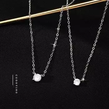 Регулируемая цепочка из стерлингового серебра 925 пробы, ожерелье для женщин, пары, круглая бусина с кристаллами, элегантные украшения для невесты, Dz522