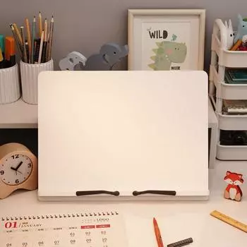 Регулируемая деревянная подставка для чтения, складной держатель для кулинарных книг, компактная подставка для чтения, планшет для детей White 28*20cm