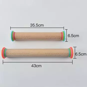 Регулируемая деревянная скалка со съемными кольцами