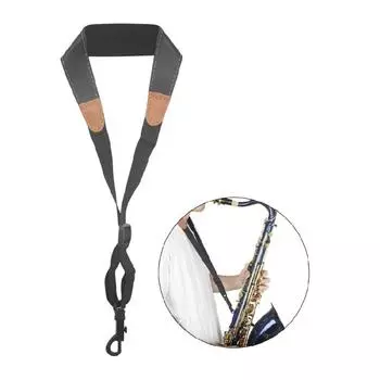 Регулируемая длина шейный ремешок для саксофона, мягкий саксофон из искусственной кожи, дышащий ремешок с мягкой подкладкой, обновленный для альт-тенор-саксофона 1