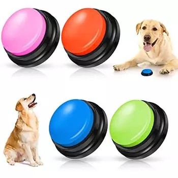 Регулируемая дрессировка для собак, Говорящие кнопки для собак, Оборудование для дрессировки собак (Пакет из 4) 18x18x5cm