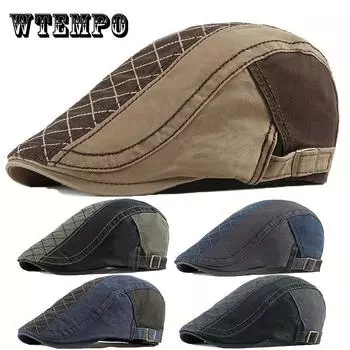 Регулируемая дышащая кепка газетчика для мужчин и женщин, плоская кепка в винтажном стиле с контрастным цветовым дизайном, ирландский таксист, гольф, охота, Гэтсби чёрный