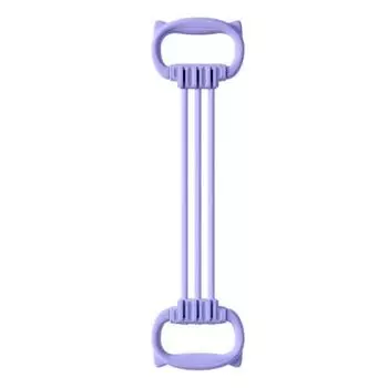 Регулируемая фитнес-лента с 6 трубками и ручкой в виде кошачьего ушка для мужчин и женщин, растяжка для рук, плеч, спины, силовая тренировка, эластичное натяжение фиолетовый