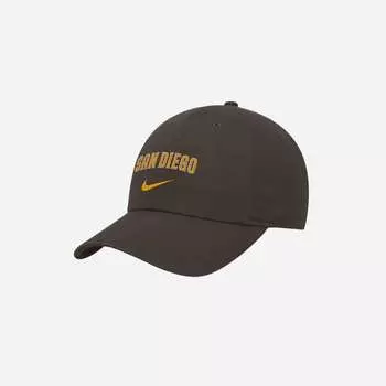 Регулируемая кепка Nike Heritage 86 Wordmark Swoosh MLB San Diego Padres Коричневая NK1220QPYP-WM0