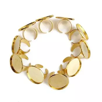 Регулируемая латунная основа с пустым кольцом для кабошона диаметром 25 мм своими руками