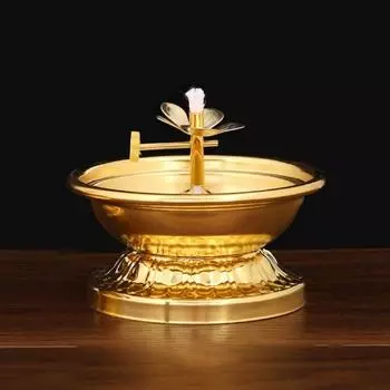 Регулируемая масляная лампа из цинкового сплава, изысканные украшения для масляной тарелки, утолщенный держатель для масляной лампы, зал Будды style 1