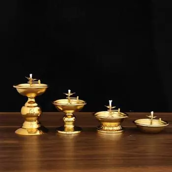 Регулируемая масляная лампа из цинкового сплава, изысканные украшения для масляной тарелки, винтажный держатель для масляной лампы, зал Будды style 1