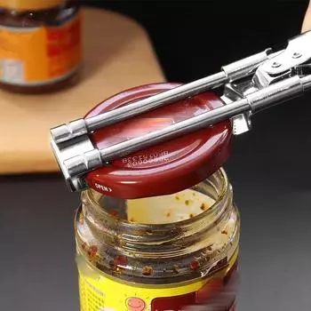 Регулируемая многофункциональная открывалка для бутылок из нержавеющей стали, открывалка для банок с крышками, облегчающая труд, винтовой консервный нож для кухонных принадлежностей