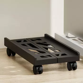 Регулируемая мобильная подставка для процессора, стойка для ПК, устойчивый держатель с тормозами, прочные 4 ролика, чёрный