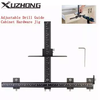 Регулируемая направляющая для сверления, приспособление для точной установки дверных и ящиковых передних ручек и ручек, локатор для пробивания отверстий чёрный