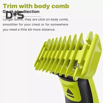 Регулируемая направляющая расческа на 14 длины для Philips One Blade QP2520 QP2530 QP2620 QP2630 Электрический триммер Насадка для бритвы Расческа для позиционирования Чистящая щетка зелёный