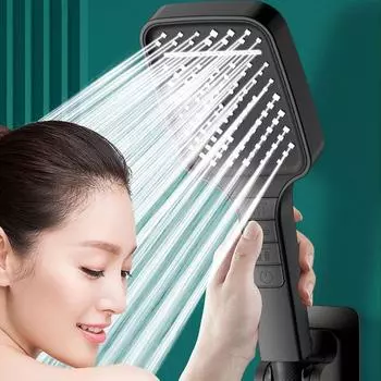 Регулируемая насадка для душа с большой панелью, 7 режимов, насадка-распылитель для душа, аксессуары для ванной комнаты серый