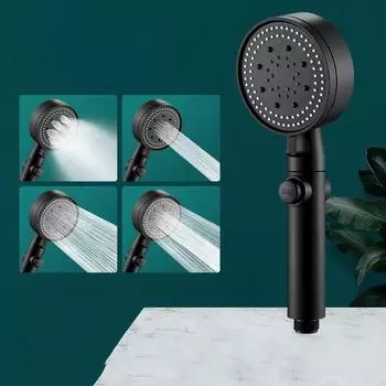 Регулируемая насадка для душа высокого давления, одна кнопка остановки воды, водосберегающая ручная насадка для душа со шлангом, аксессуары для ванной комнаты