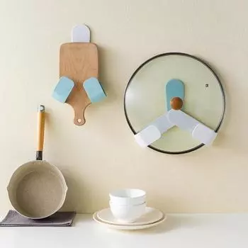 Регулируемая настенная клейкая крышка, крышка для кастрюли, держатель для доски, стеллаж для хранения синий