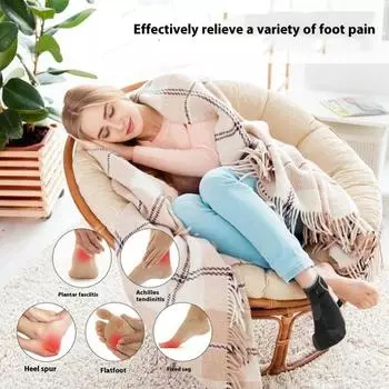 Регулируемая ночная шина для лечения подошвенного фасциита и отвисания стопы из дышащего материала SBR для голеностопного сустава S чёрный