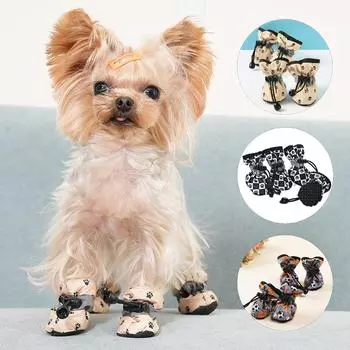 Регулируемая обувь для собак и кошек для маленьких и средних собак, водонепроницаемые противоскользящие светоотражающие кроссовки для щенков, товары для биглей и мопсов XS