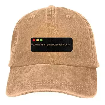 Регулируемая однотонная бейсболка Delete The Bullshit Washed Cotton Linux Program it crowd Programer Sports Woman Hat Adjustable темно-синий