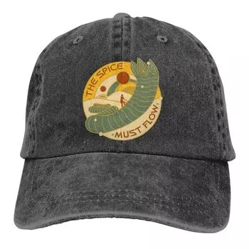 Регулируемая однотонная бейсболка Spice Must Flow Washed Cotton Dune Frank Herbert TV mystery Sports Woman Hat Adjustable чёрный