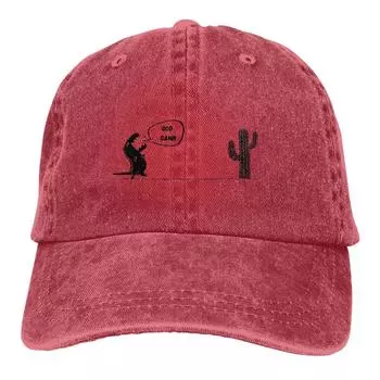 Регулируемая однотонная бейсболка Trex Cactus из стираного хлопка Trex Cactus Offline Funny Games Sports Woman Hat Adjustable темно-синий
