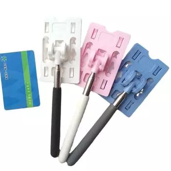 Регулируемая палка для автомобильной карты оплаты проезда Touch N Go Stick Holder Наклеиваемая телескопическая палка для считывания парковочных сборов Бесконтактный платежный стержень синий