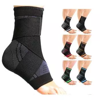 Регулируемая поддержка лодыжки Компрессионная дышащая повязка для бега Велоспорт Беговая стопа Защитная поддержка лодыжки M зелёный
