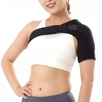 Регулируемая поддержка плеча бандаж ремень ремень обертывание неопреновые плечевые компрессионные рукава спина бандаж протектор для мужчин и женщин чёрный
