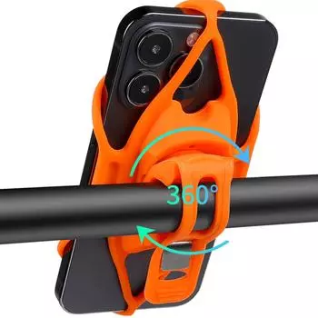 Регулируемая подставка для телефона на руль мотоцикла, прочное силиконовое крепление, универсальный держатель для мобильного телефона, простая установка чёрный