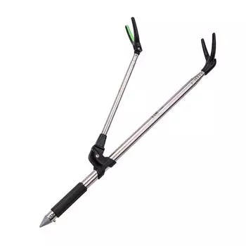 Регулируемая подставка для удочек для двух удилищ Держатель Стойка Подставка для удилища Инструмент Нержавеющая сталь 360 Вращающиеся Рыболовные инструменты Аксессуары 1.7m