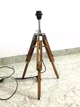 Регулируемая подставка-тренога из тикового дерева ручной работы для спальни, настольная лампа-абажур T M бездна