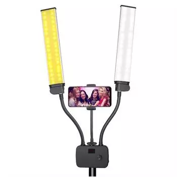 Регулируемая подсветка для ресниц для селфи Flex Light Pro — портативная двойная светодиодная лампа с креплением для штатива и телефона, гибкие 2-точечные светодиодные фонари Other