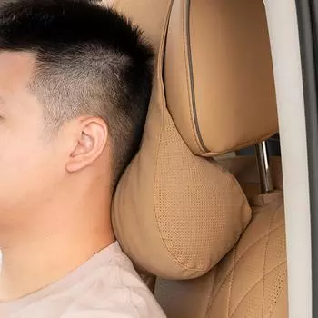 Регулируемая подушка для шеи в автомобиль Подголовник для автомобильного сиденья из замши Снимает усталость шеи Аксессуары для подголовников с регулировкой высоты белый