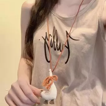 Регулируемая подвеска на цепочке, плюшевое животное, женское ожерелье, милое тканевое ожерелье, для девочки 4