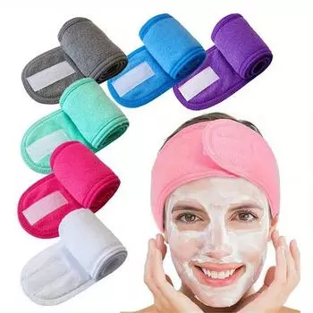 Регулируемая повязка на голову для женщин, спа, широкая повязка для волос, йога, ванна, душ, макияж, мытье лица, косметическая повязка на голову, мягкая полотенечная повязка, аксессуары для волос серый