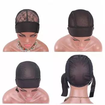 Регулируемая повязка на голову парик шапочка большая дырка черная парик шапочка купольная сетчатая шапочка для изготовления париков mesh