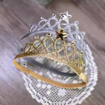 Регулируемая повязка на голову с короной для маленьких девочек, тюрбан, эластичная повязка для волос, головной убор