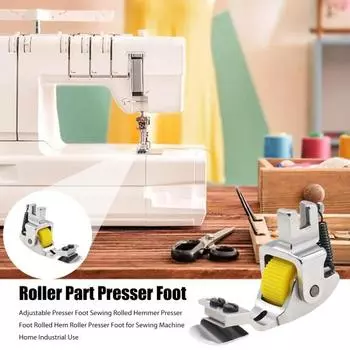 Регулируемая прижимная лапка для шитья роликовая лапка для подгибки ... зелёный