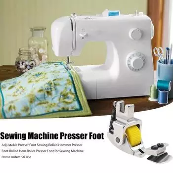 Регулируемая прижимная лапка для шитья роликовая лапка для подгибки ... зелёный