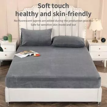 Регулируемая простыня из молочного бархата 135x190, простыня на резинке, 160x200, сплошной цвет, для зимней спальни 90x190x30cm