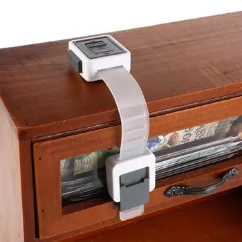 Регулируемая пряжка детского замка, защищающая от открывания, прочный детский замок для холодильника серый