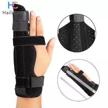 Регулируемая шина для пальцев, удобная поддержка для рук, дышащий стабилизатор для облегчения положения пальцев, шина для поддержки рук Medium чёрный