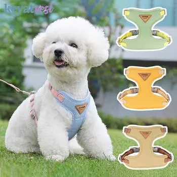 Регулируемая шлейка для домашних собак, дышащая шлейка для щенков, набор поводков для маленьких и средних собак, французский бульдог, чихуахуа, одежда для домашних животных XS синий