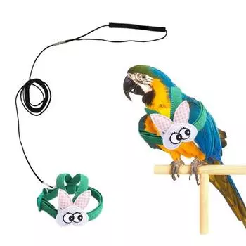Регулируемая шлейка для попугая, предотвращающая разрыв, ультралегкая шлейка для дрессировки домашних птиц XS зелёный